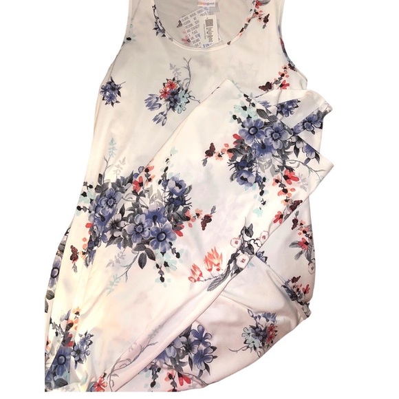 LuLaRoe Dresses & Skirts - LulaRoe Dani Sleeveless Floor-Length Dress w/ white background & floral print